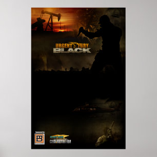Poster preto customizável do F