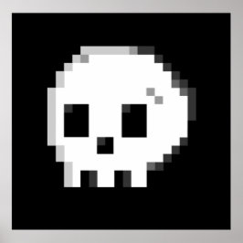 Poster preto de 8 bits para a arte em pixel crônic