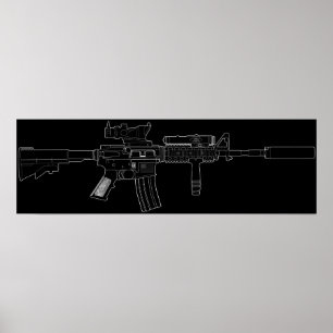Póster Preto de M4 SOPMOD