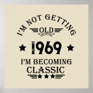 Poster Preto de presente de aniversário de vintage person