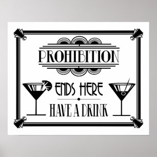 Poster PRETO do sinal do bar cocktail do estilo dos anos
