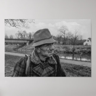 Poster Preto e Branco 1968 Retrato Europeu de um Homem