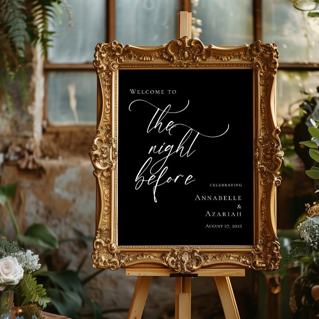 Poster Preto e branco A noite antes do ensaio é bem-vindo (Criador carregado)