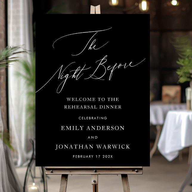 Poster Preto e branco a noite antes do Janto de ensaio (Criador carregado)