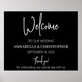 Poster Preto e Branco Bem-vindo elegante e simples minima