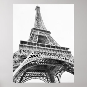Poster preto e branco da Torre Eiffel