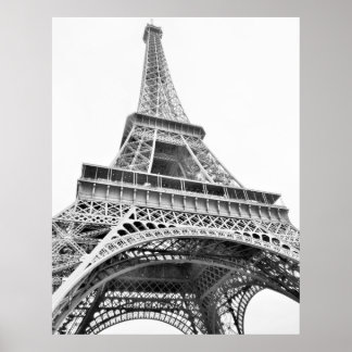 Poster preto e branco da Torre Eiffel
