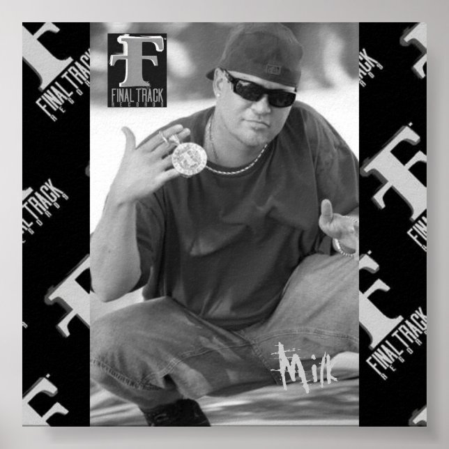 Poster preto e branco de leite (Frente)