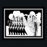Poster Preto e Branco, Deco de Arte de 1920, tempo de exi<br><div class="desc">Cabeça virada,  1920,  Art Deco,  impressão a preto e branco. Padrão 11x14 mostrado aqui. Também disponível em 8x10 e 16x20 padrão,  bem como na canvas e outros produtos Zazzle.</div>