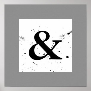 poster preto e branco do ampersand quadrado