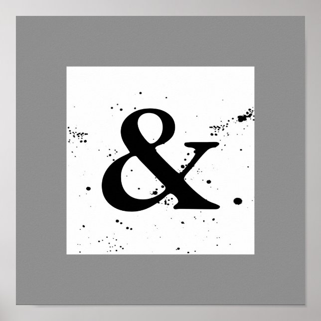 poster preto e branco do ampersand quadrado (Frente)