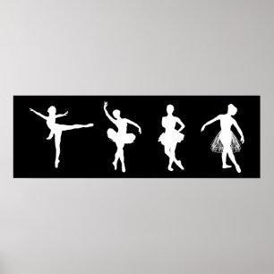 Poster preto e branco do balé
