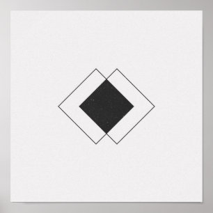 Poster preto e branco do diamante minimalista