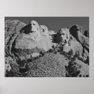 Poster preto e branco do Monte Rushmore