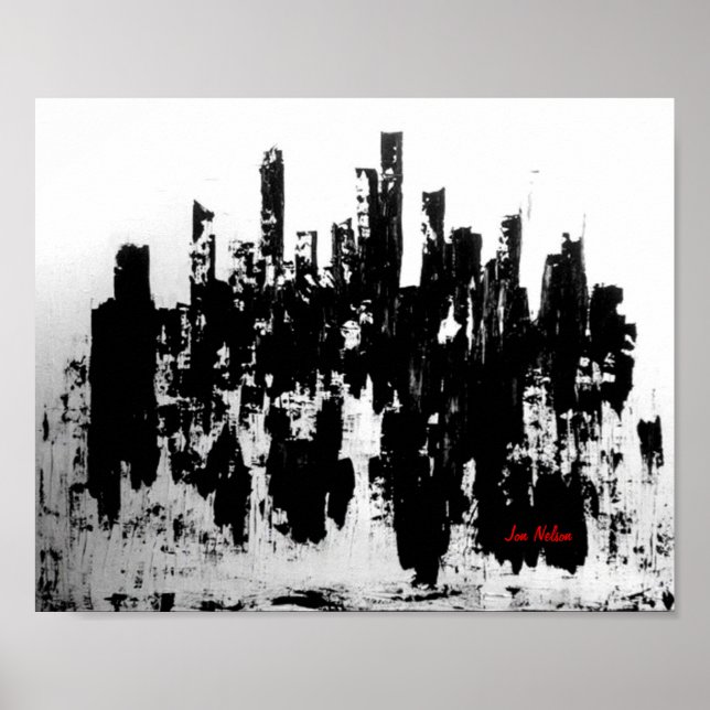 Póster Preto e branco do Skyline (Frente)