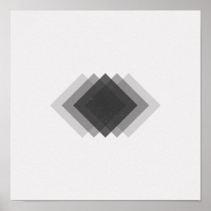 Poster preto e branco dos diamantes minimalistas