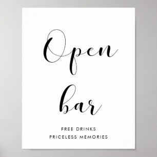 Poster Preto e branco elegantes abrem o sinal do