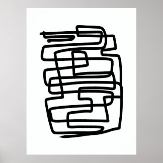 Poster Preto e branco geométrico simples contemporâneo
