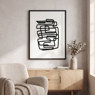 Poster Preto e branco geométrico simples contemporâneo