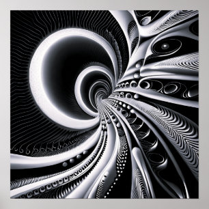 Poster Preto e branco no buraco de minhoca