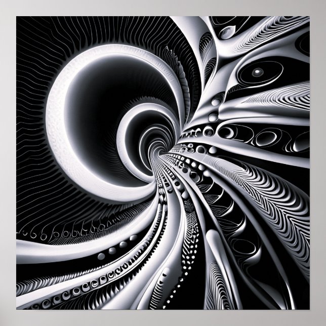 Poster Preto e branco no buraco de minhoca (Frente)