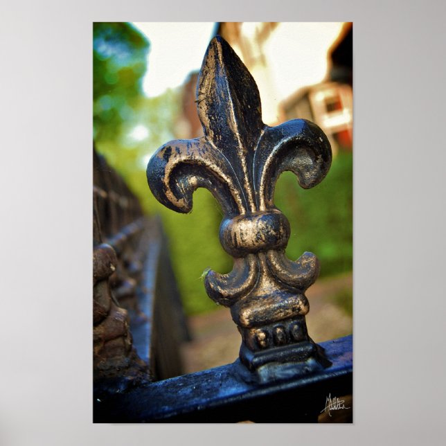 Póster Preto e Dourado (Fleur de Lis) [Art Impressão] (Frente)