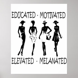 Poster Preto educado motivado Elevação melanata