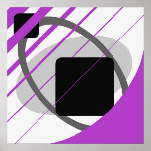 Póster Preto esbranquiçado cinzento roxo abstrato AP0002