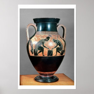 Póster Preto-figura amphora que descreve Ajax e Achilles,