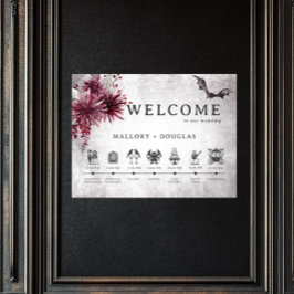 Poster Preto Gótico e Ordem de Acontecimentos de Hallowee