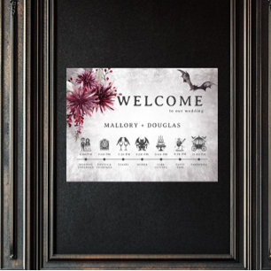 Poster Preto Gótico e Ordem de Acontecimentos de Hallowee