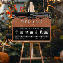 Poster Preto Gótico e Ordem de Ferrugem de Casamento de E