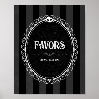 Poster Preto Gótico e Sinal de Favor do Partido Crânio da