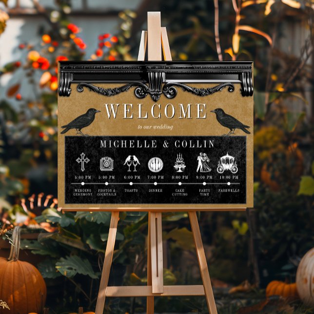 Poster Preto Gótico Ravens e Dourada Ordem dos Eventos (Criador carregado)