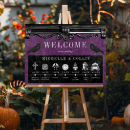 Poster Preto Gótico Ravens e Ordem Roxa de Eventos