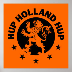 Póster Preto Hup Holland - cor editável do fundo