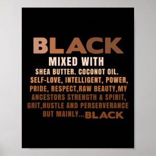 Poster Preto Misturado Com Manteiga De Karité Mês Da Hist