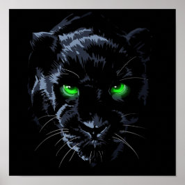 Poster Preto Pantera verde preto