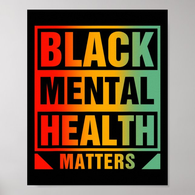 Poster Preto para problemas de saúde mental Conselheiro d (Frente)