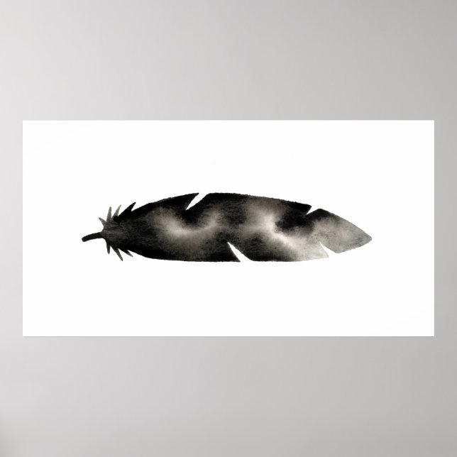 Póster Preto-Preto de Pena Moderna (Frente)