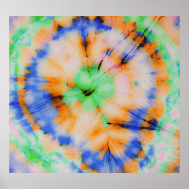 Poster Preto Tie Dye, Grungy Vintage. (Frente)