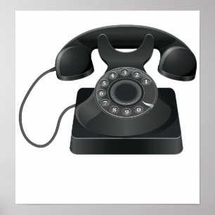 Poster preto velho do telefone