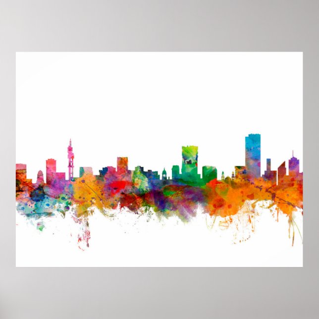 Poster Pretória África do Sul Skyline (Frente)