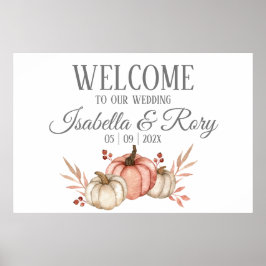 Poster Pretty Fall Pumpkins Bouquet Wedding 