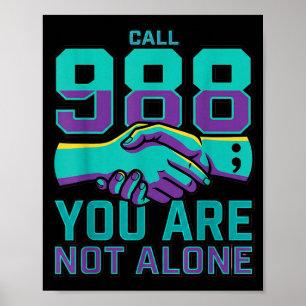 Poster Prevenção 988 - Ligue 988 Você Não Está Sozinho