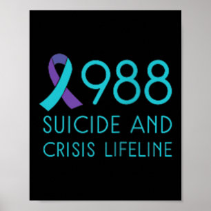 Poster Prevenção ao Suicídio 988 - Conscientização sobre