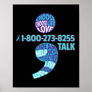 Poster Prevenção ao suicídio Sensibilização Semicolon Pre