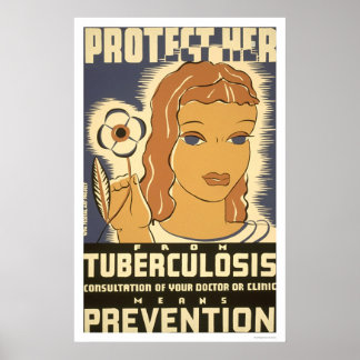 Póster Prevenção contra a tuberculose 1938 WPA