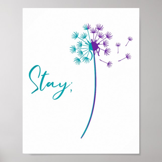 Poster Prevenção Contra O Suicídio Dandelion Teto E Púrpu (Frente)