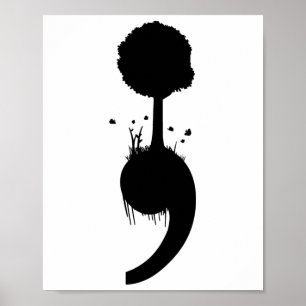 Poster Prevenção de Depressão Suicida em Árvore